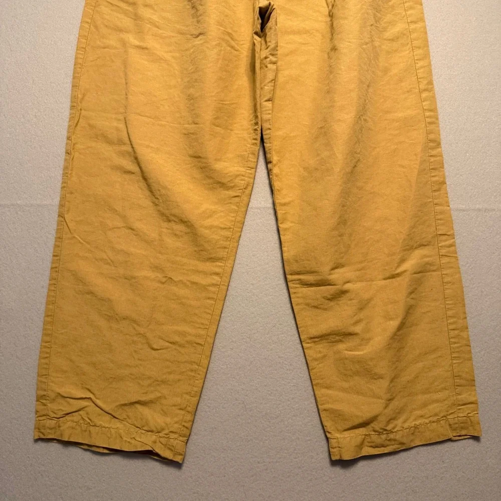 COS Pleated High Waist Wide Leg Trousers Mustard Yellow Women Size 6